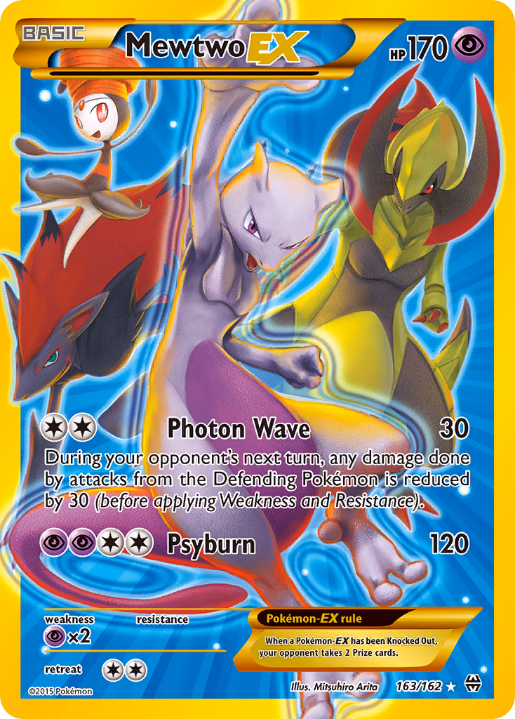 Mewtwo-EX Pokemon card (163/162, BREAKthrough)