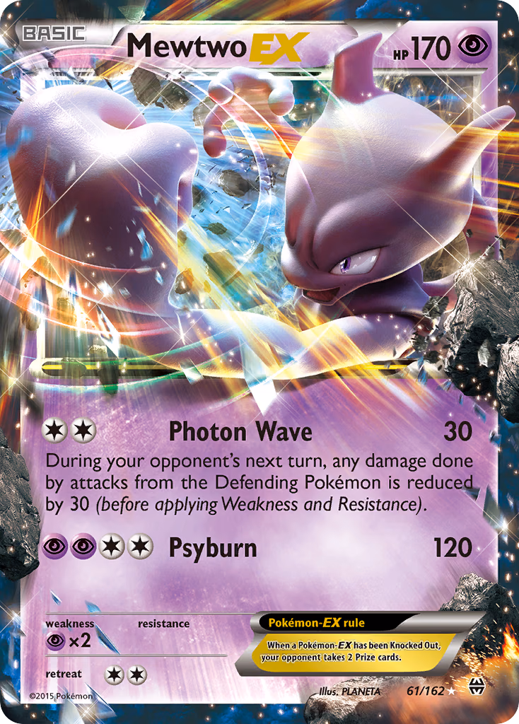 Mewtwo-EX Pokemon card (61/162, BREAKthrough)