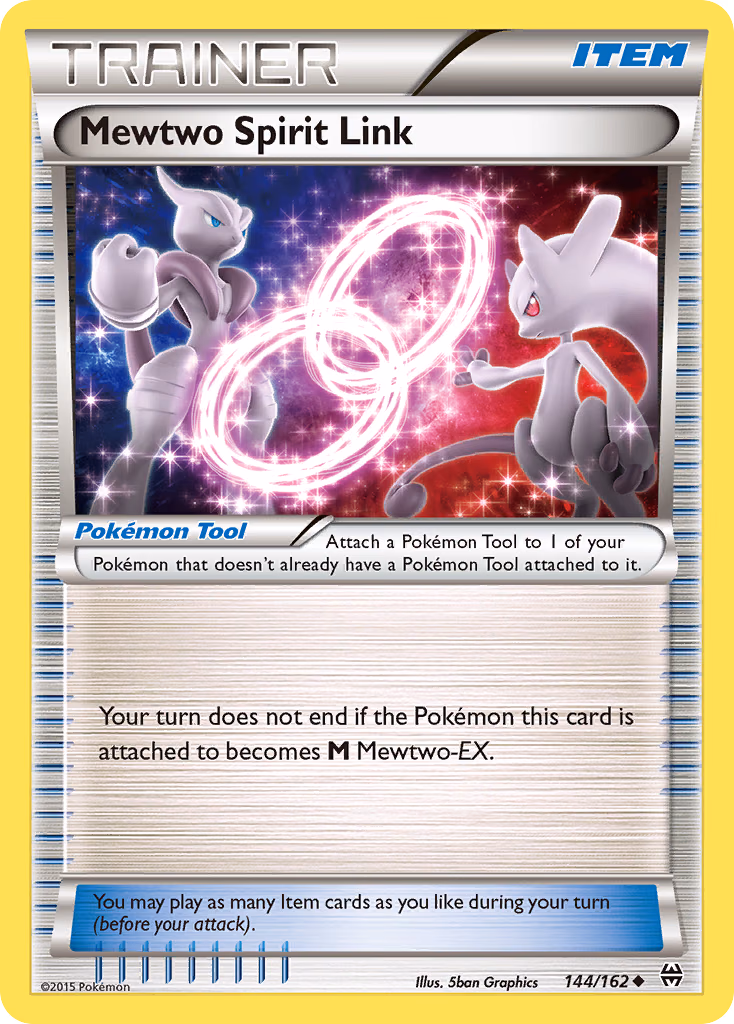 Mewtwo Spirit Link Pokemon card (144/162, BREAKthrough)