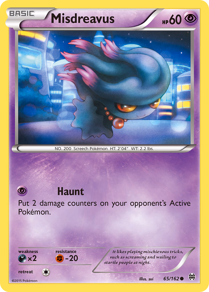 Misdreavus Pokemon card (65/162, BREAKthrough)