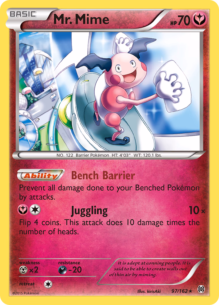 Mr. Mime Pokemon card (97/162, BREAKthrough)