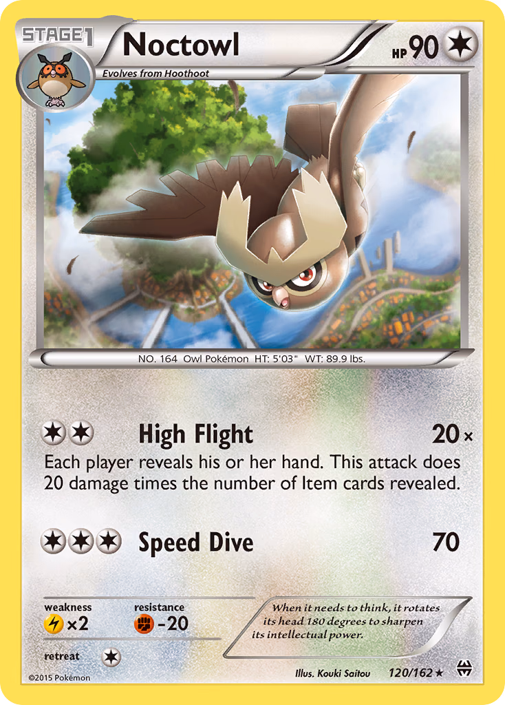 Noctowl Pokemon card (120/162, BREAKthrough)