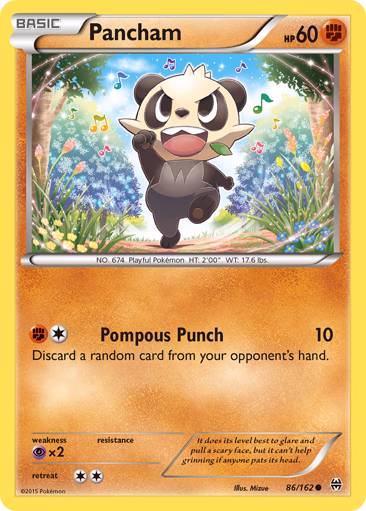 Pancham Pokemon card (86/162, BREAKthrough)