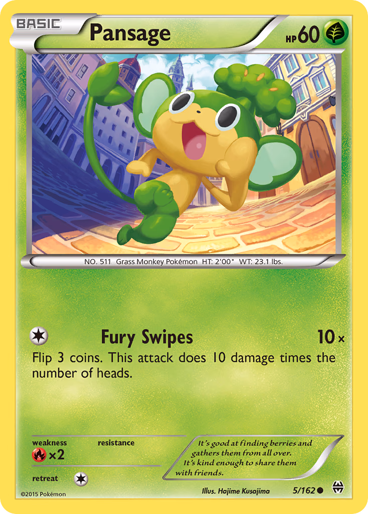 Pansage Pokemon card (5/162, BREAKthrough)