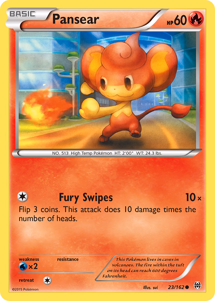 Pansear Pokemon card (23/162, BREAKthrough)