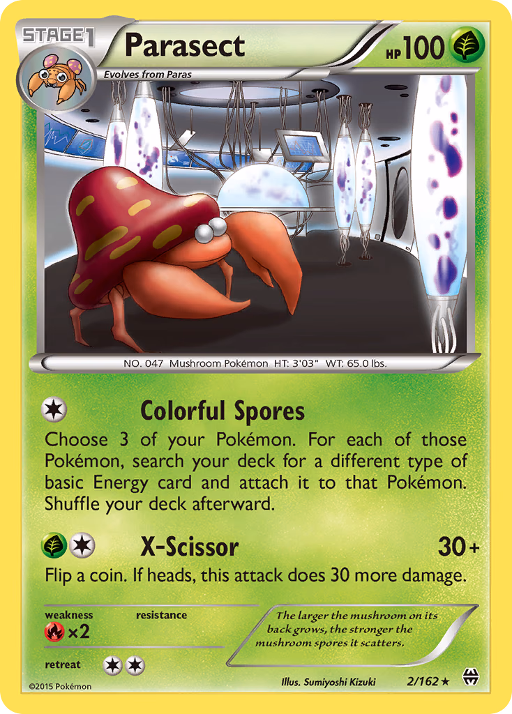 Parasect Pokemon card (2/162, BREAKthrough)