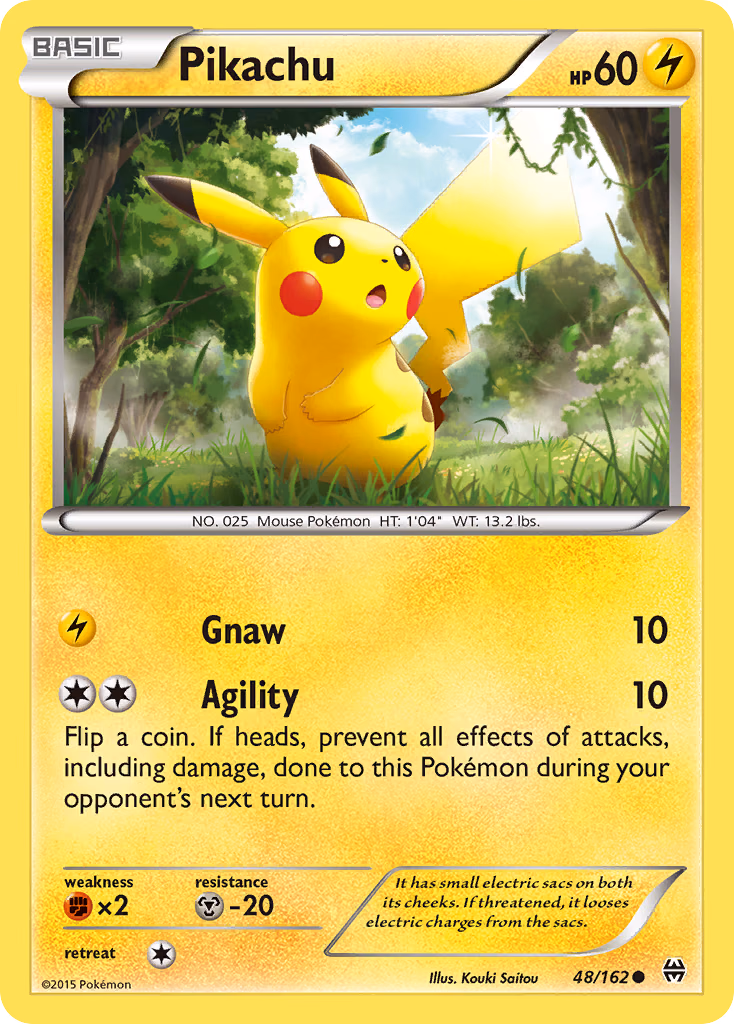 Pikachu Pokemon card (48/162, BREAKthrough)