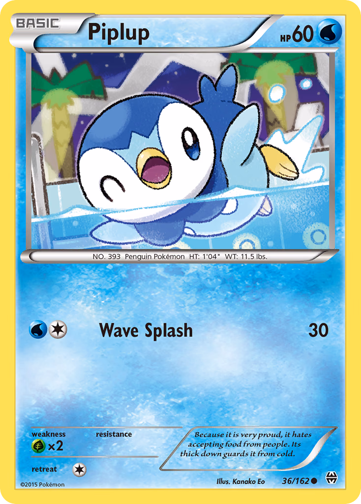 Piplup Pokemon card (36/162, BREAKthrough)