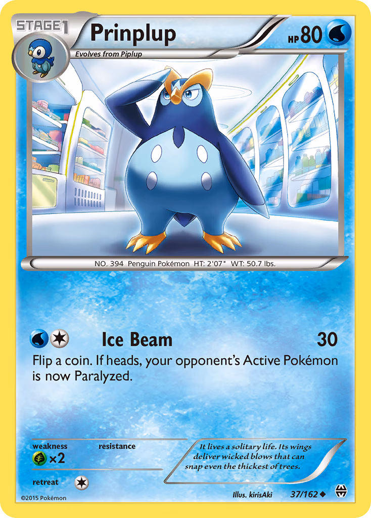 Prinplup Pokemon card (37/162, BREAKthrough)