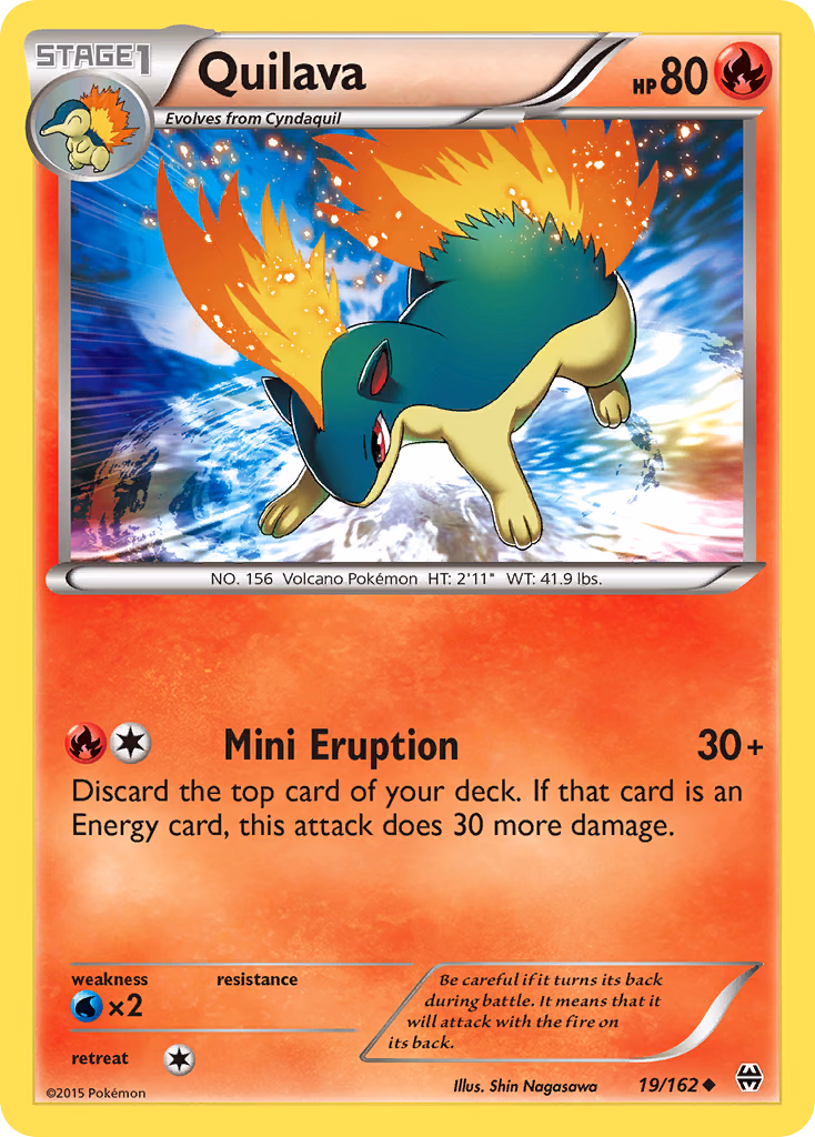 Quilava Pokemon card (19/162, BREAKthrough)