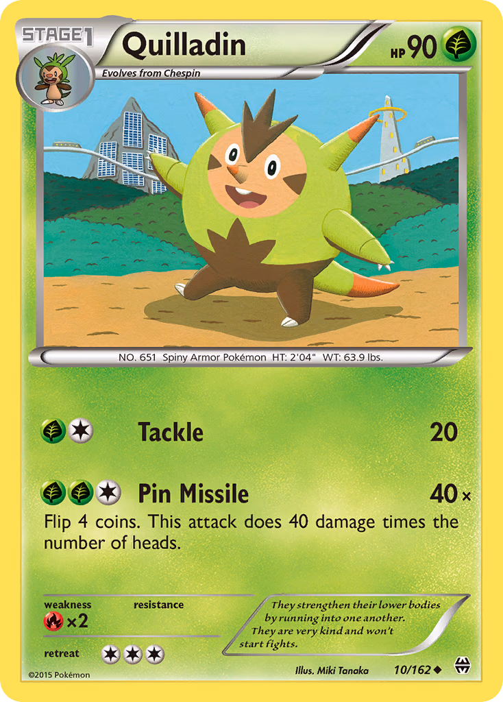 Quilladin Pokemon card (10/162, BREAKthrough)