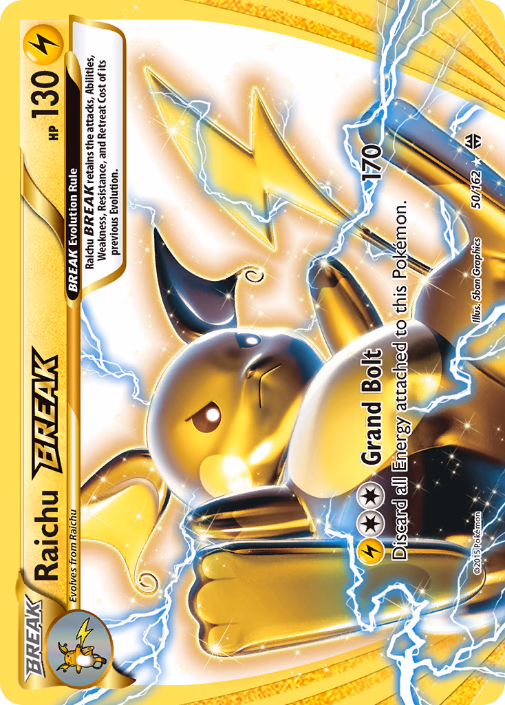 Raichu BREAK Pokemon card (50/162, BREAKthrough)
