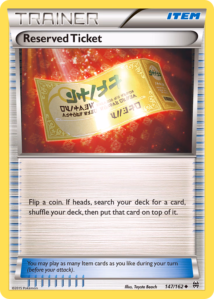 Reserved Ticket Pokemon card (147/162, BREAKthrough)