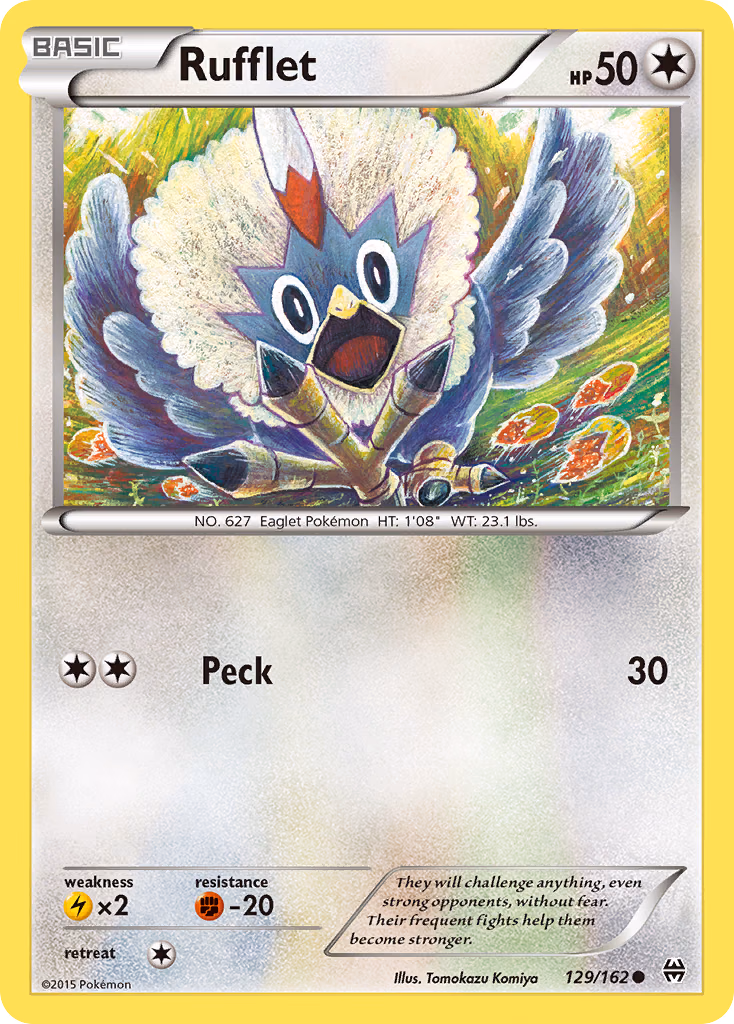 Rufflet Pokemon card (129/162, BREAKthrough)