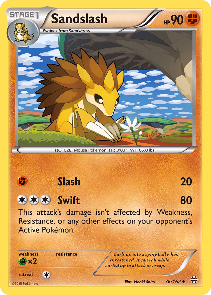 Sandslash Pokemon card (76/162, BREAKthrough)