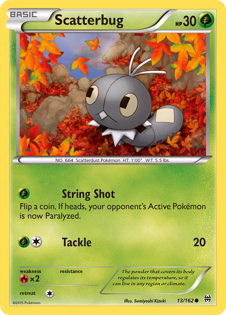 Scatterbug Pokemon card (13/162, BREAKthrough)
