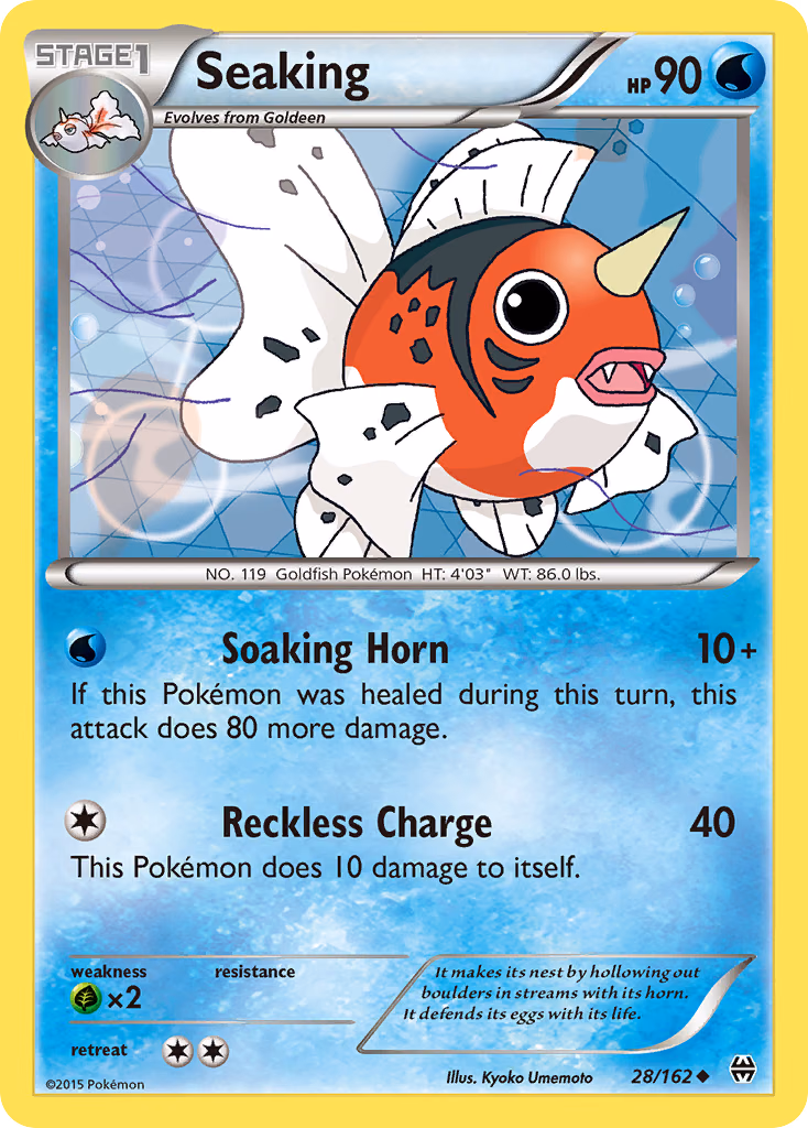 Seaking Pokemon card (28/162, BREAKthrough)