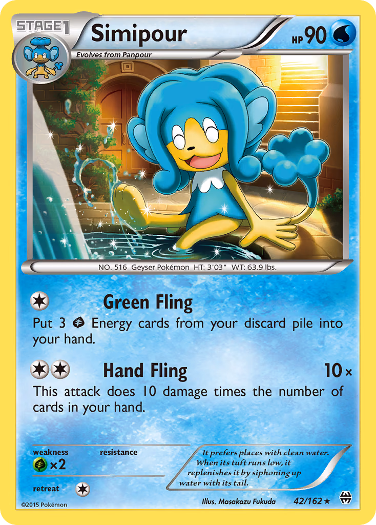 Simipour Pokemon card (42/162, BREAKthrough)
