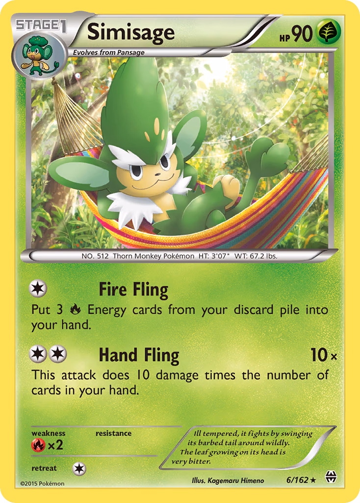Simisage Pokemon card (6/162, BREAKthrough)