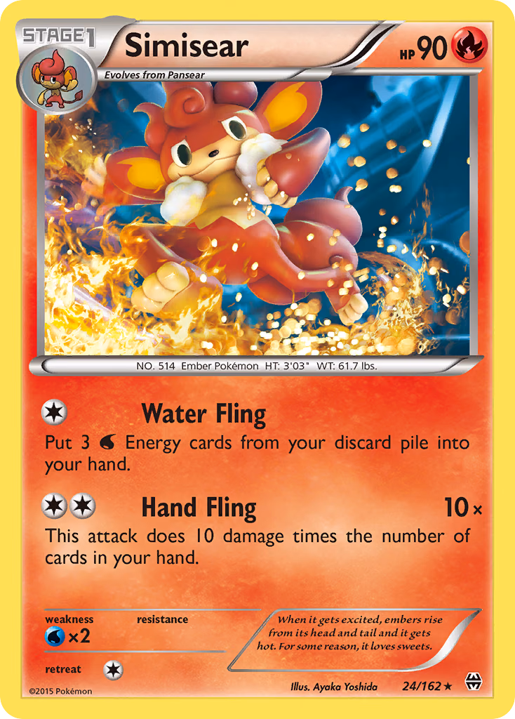 Simisear Pokemon card (24/162, BREAKthrough)