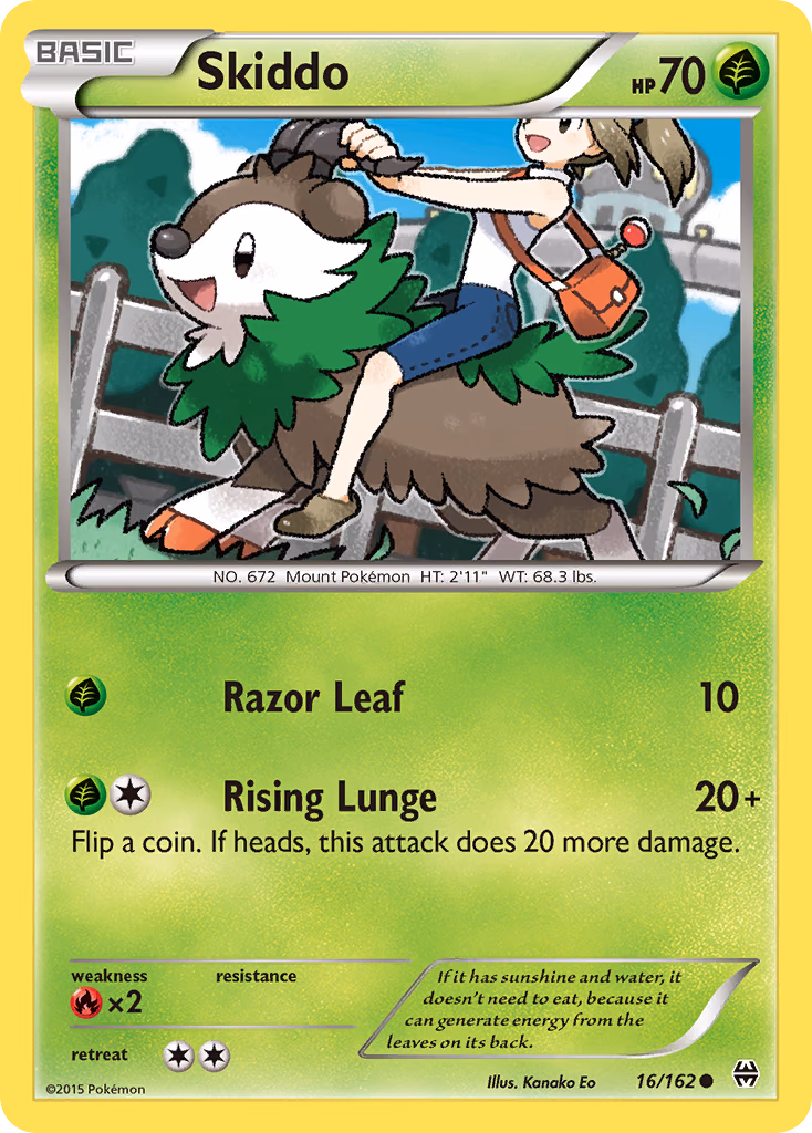 Skiddo Pokemon card (16/162, BREAKthrough)