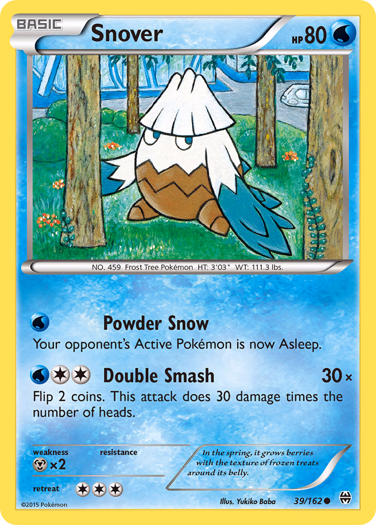 Snover Pokemon card (39/162, BREAKthrough)