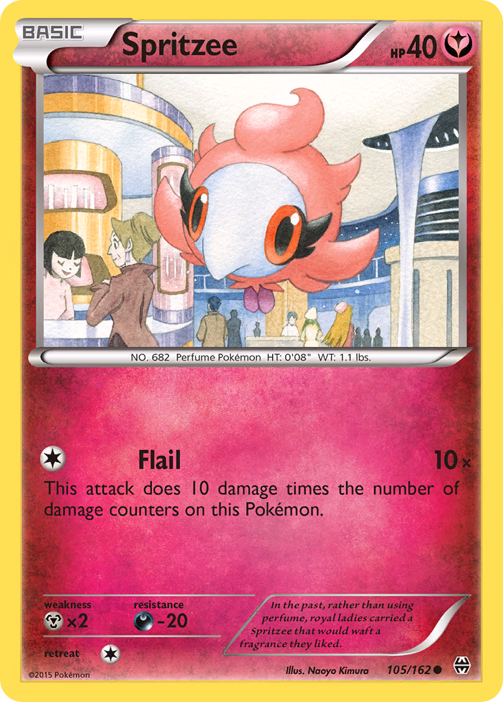 Spritzee Pokemon card (105/162, BREAKthrough)
