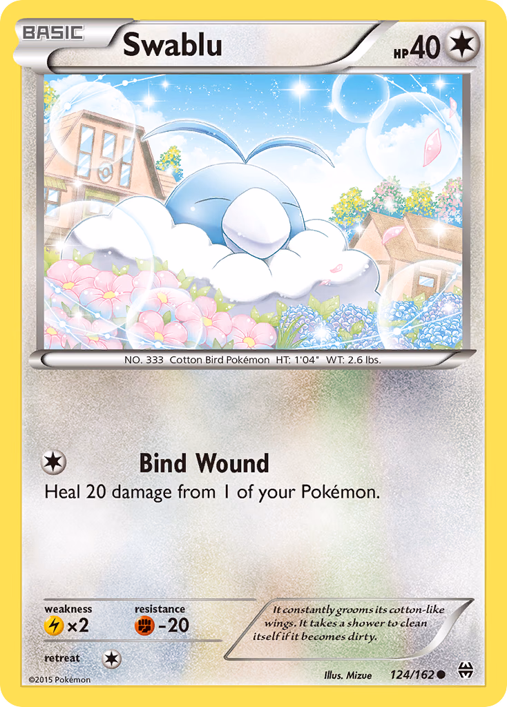 Swablu Pokemon card (124/162, BREAKthrough)
