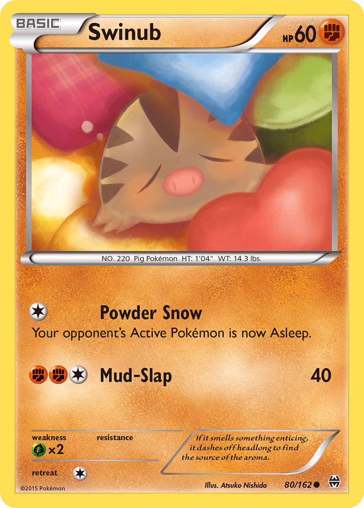 Swinub Pokemon card (80/162, BREAKthrough)