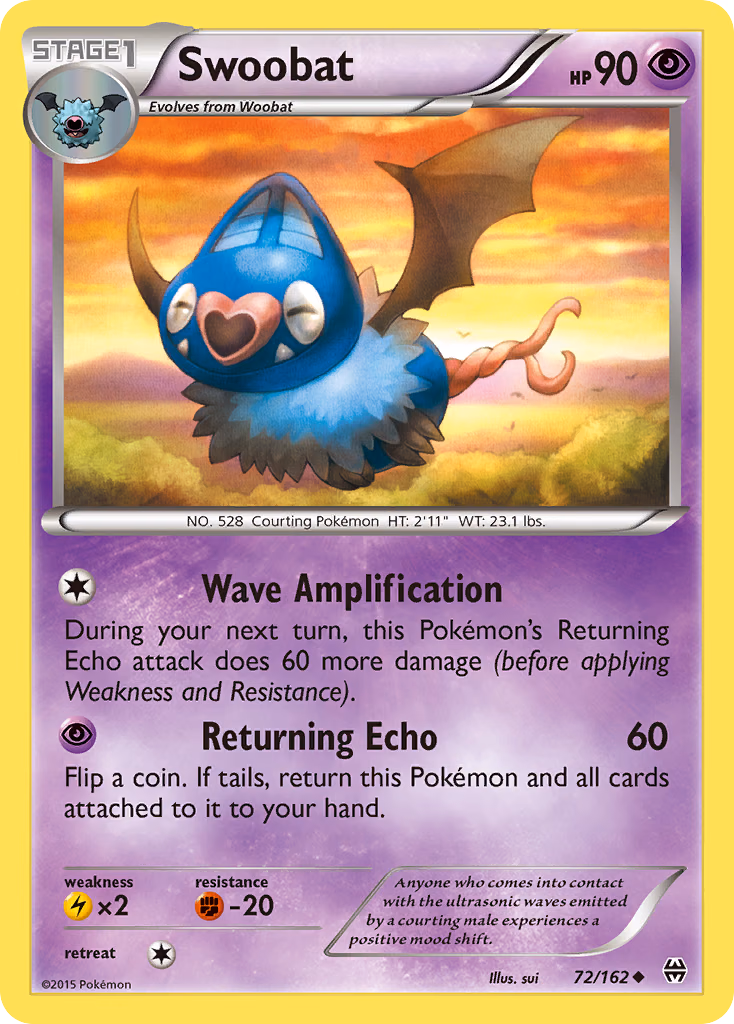 Swoobat Pokemon card (72/162, BREAKthrough)