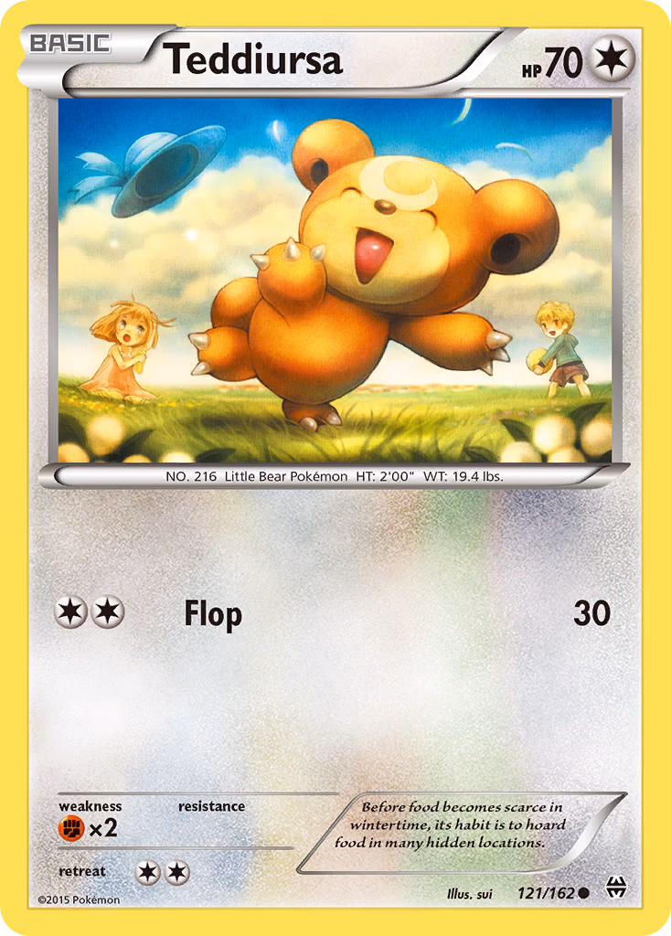 Teddiursa Pokemon card (121/162, BREAKthrough)