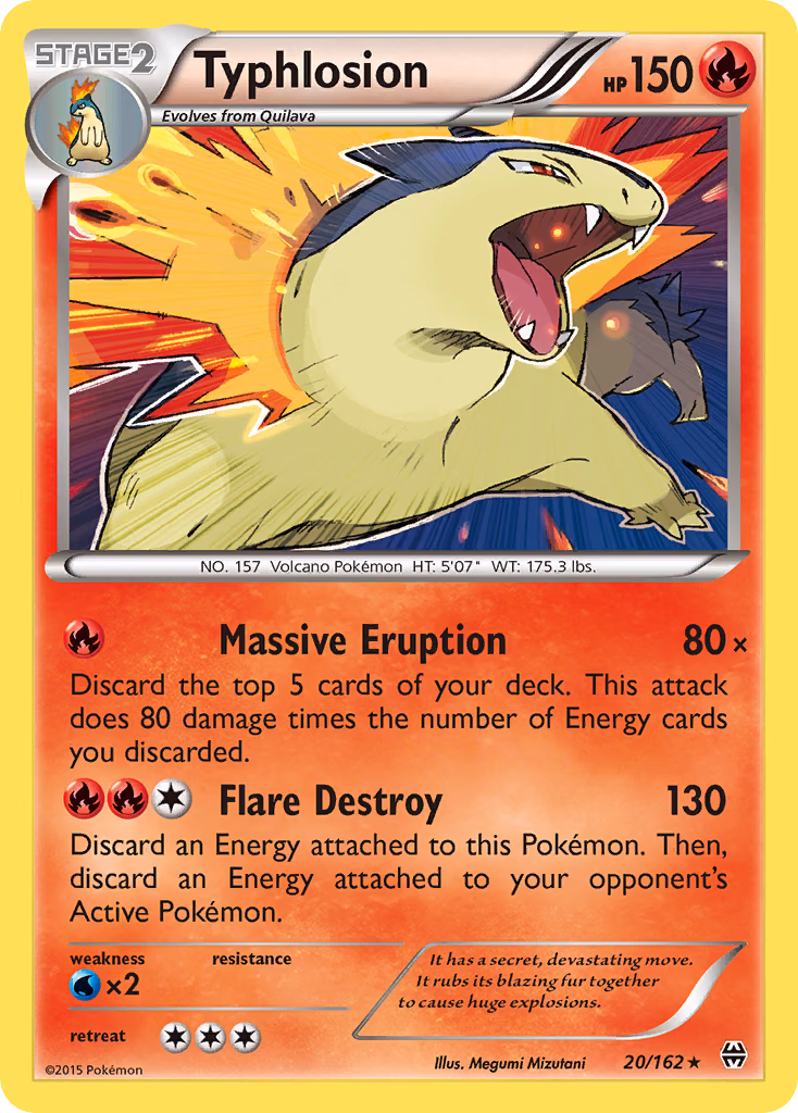 Typhlosion Pokemon card (20/162, BREAKthrough)