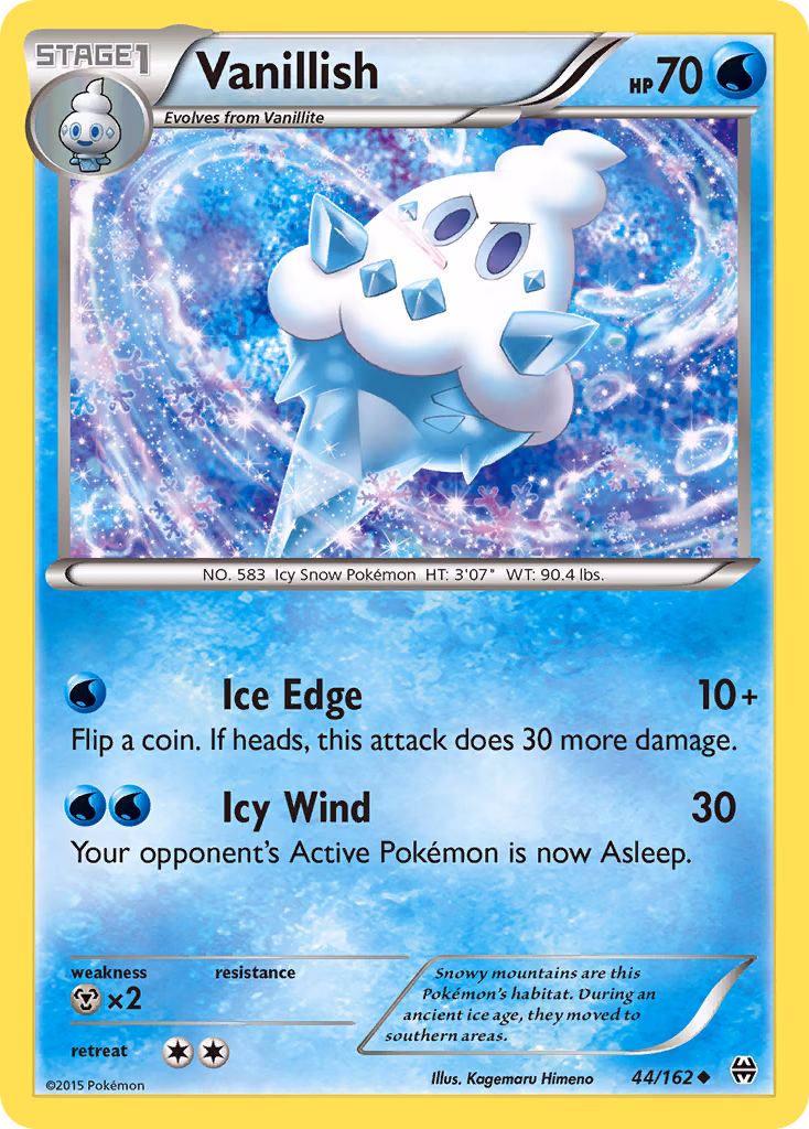 Vanillish Pokemon card (44/162, BREAKthrough)