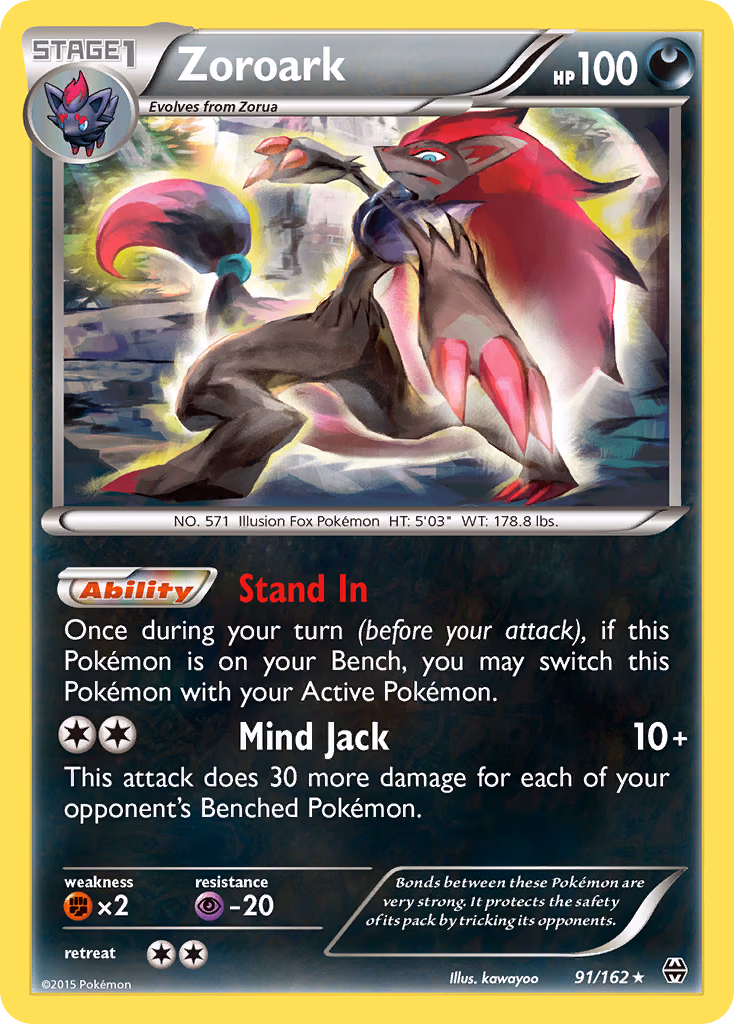 Zoroark Pokemon card (91/162, BREAKthrough)