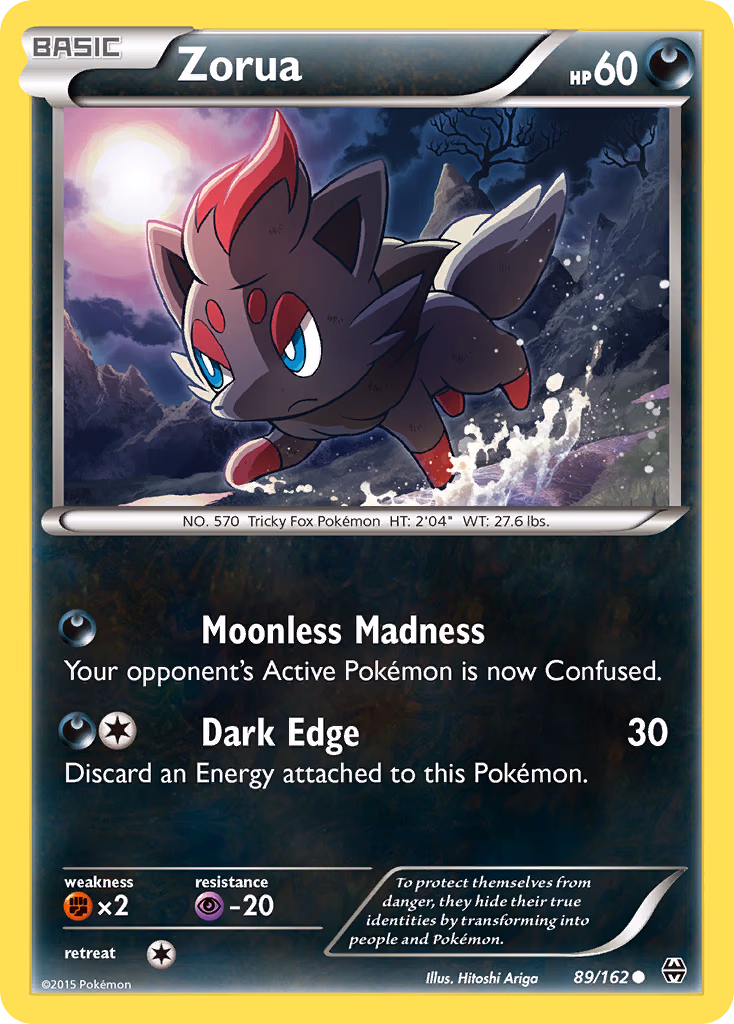Zorua Pokemon card (89/162, BREAKthrough)