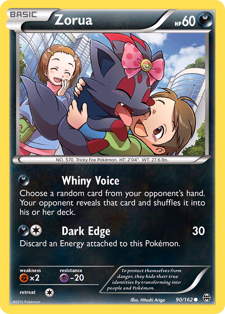 Zorua Pokemon card (90/162, BREAKthrough)