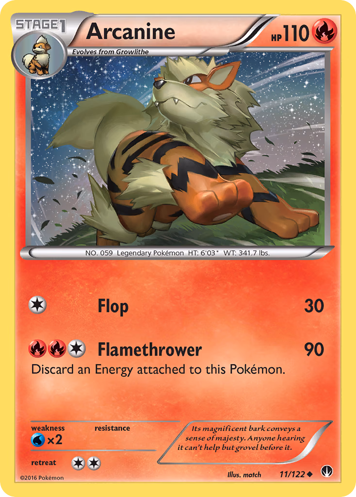 Arcanine Pokemon card (11/122, BREAKpoint)
