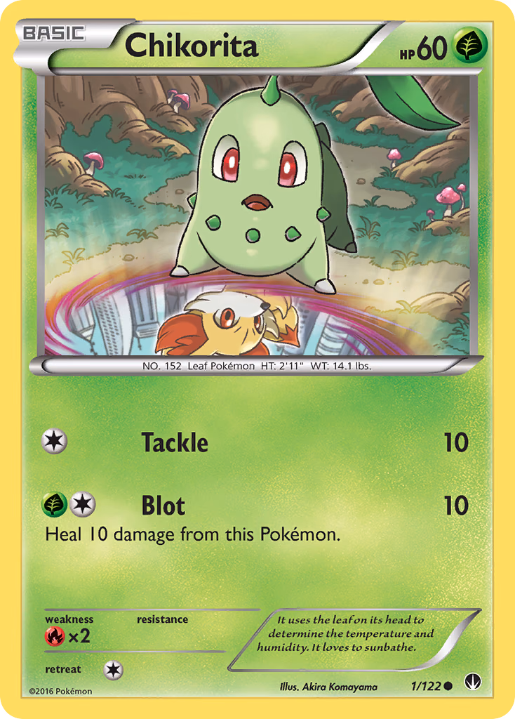 Chikorita Pokemon card (1/122, BREAKpoint)