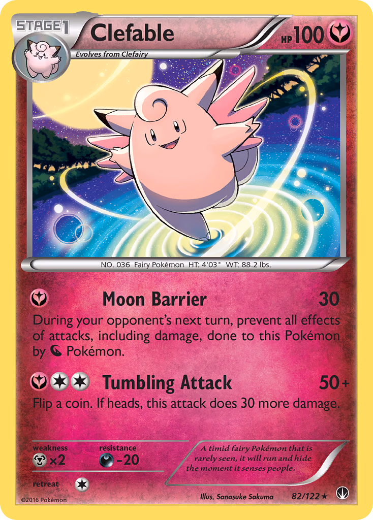 Clefable Pokemon card (82/122, BREAKpoint)