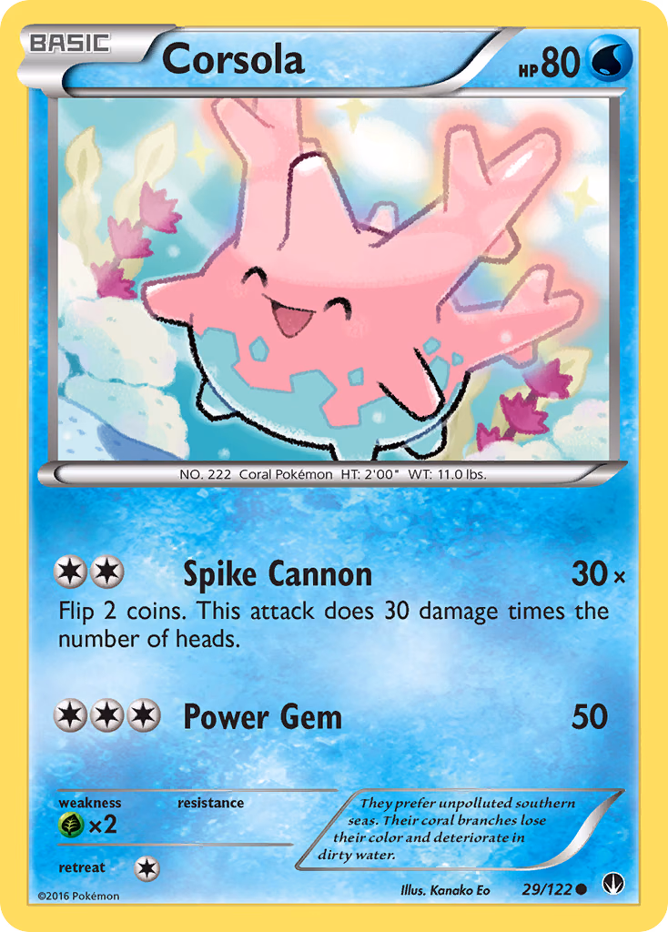 Corsola Pokemon card (29/122, BREAKpoint)
