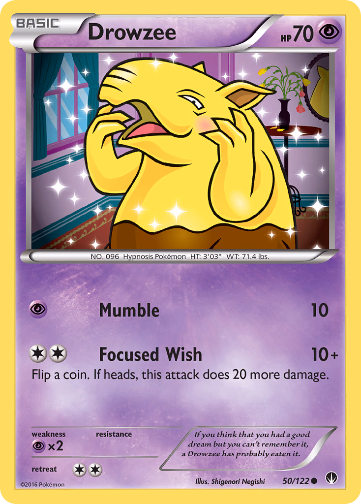Drowzee Pokemon card (50/122, BREAKpoint)