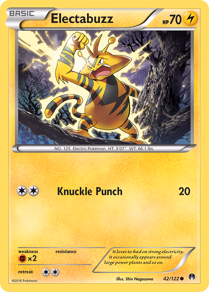 Electabuzz Pokemon card (42/122, BREAKpoint)