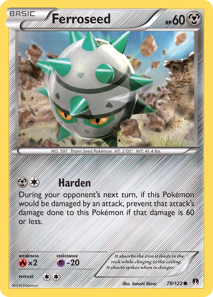 Ferroseed Pokemon card (79/122, BREAKpoint)