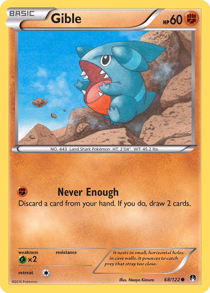 Gible Pokemon card (68/122, BREAKpoint)