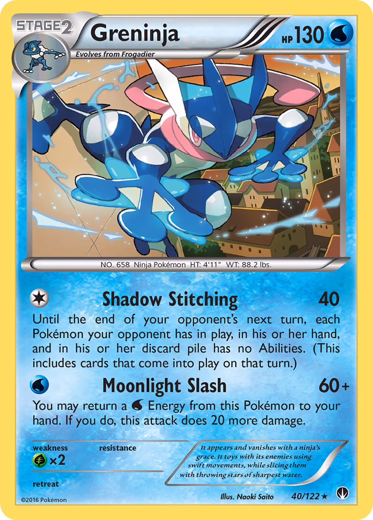 Greninja Pokemon card (40/122, BREAKpoint)