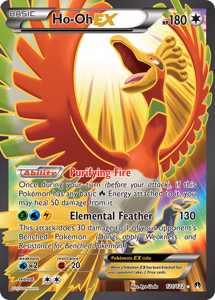 Ho-Oh-EX Pokemon card (121/122, BREAKpoint)