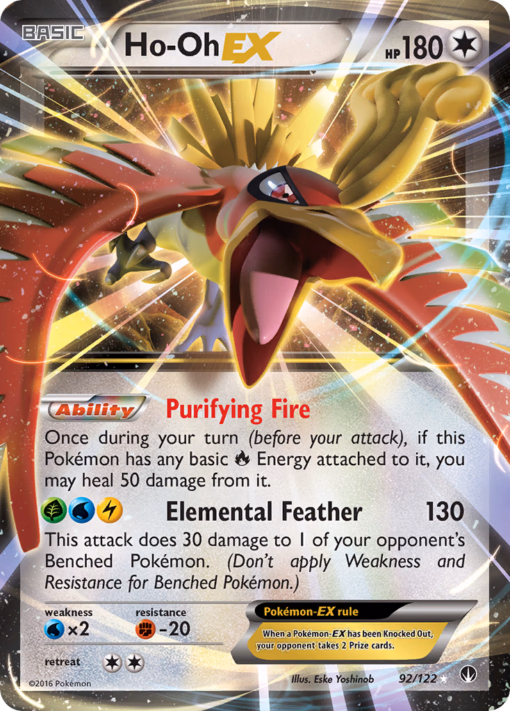 Ho-Oh-EX Pokemon card (92/122, BREAKpoint)