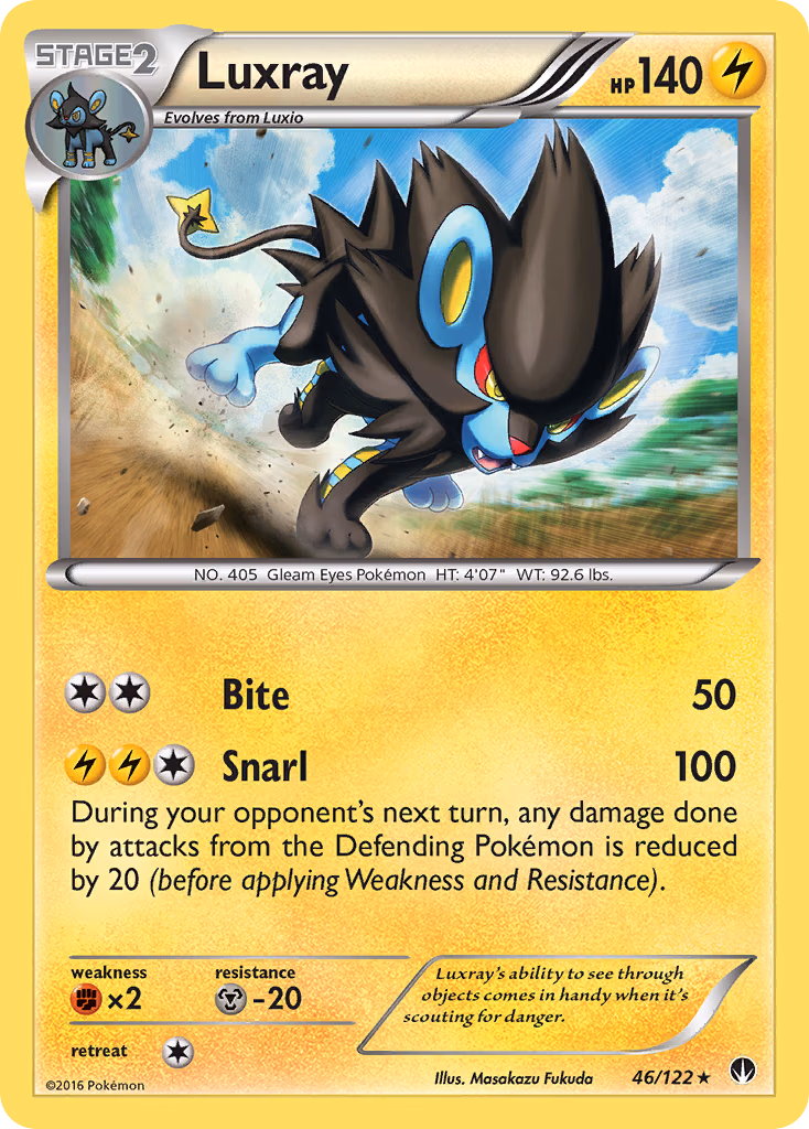 Luxray Pokemon card (46/122, BREAKpoint)