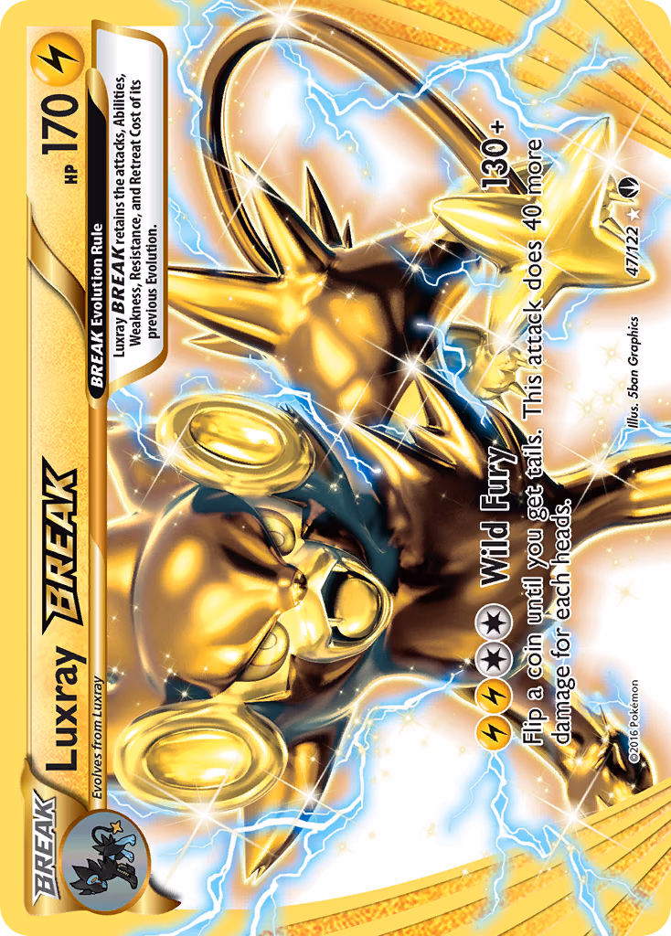 Luxray BREAK Pokemon card (47/122, BREAKpoint)
