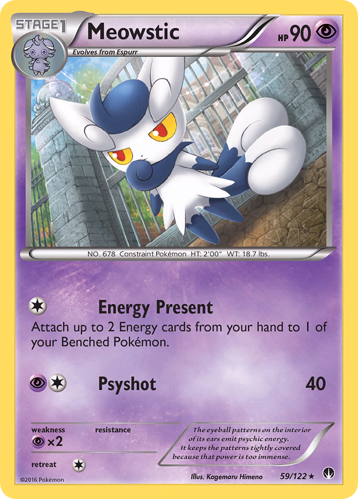 Meowstic Pokemon card (59/122, BREAKpoint)